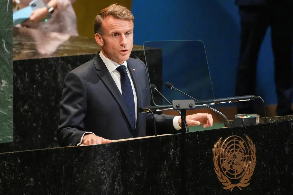 French President Emmanuel Macron said the UN's "harshest critics" are those seeking to change the rules of international cooperation.