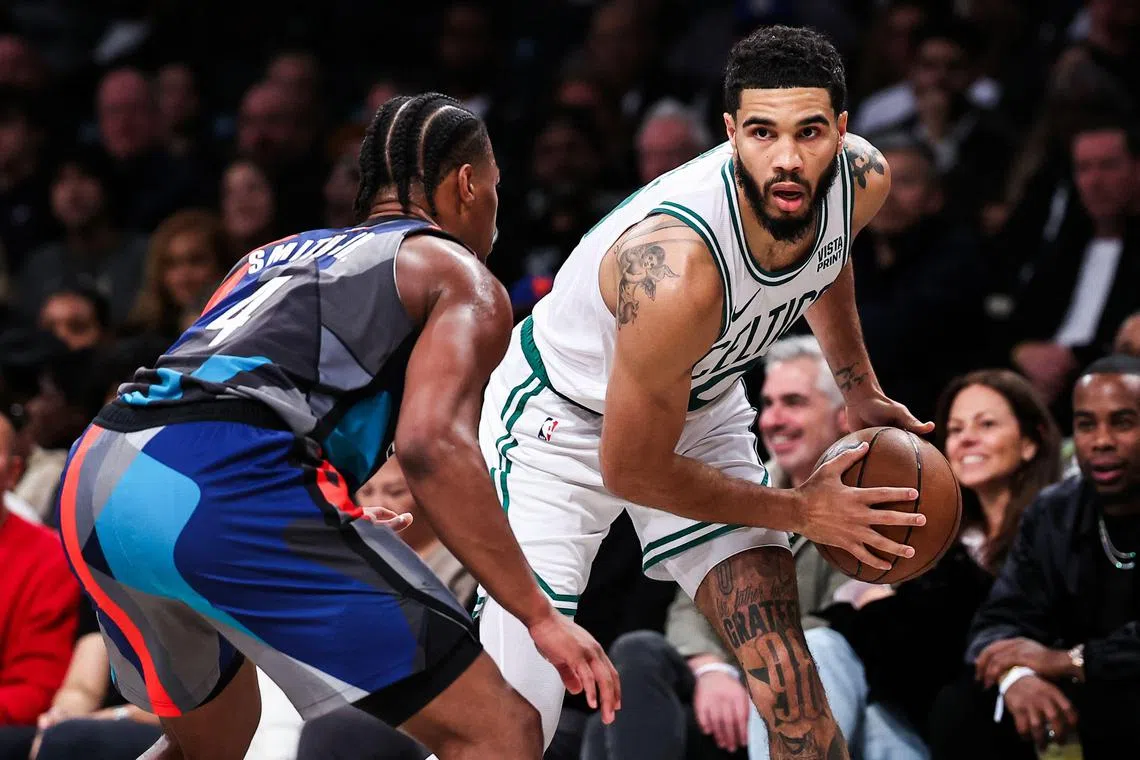 Jayson Tatum has now reached the 30-point mark for the fourth time this season after his 32 points helped the Boston Celtics overcome the Brooklyn Nets 124-114 at Barclays Centre on Saturday.