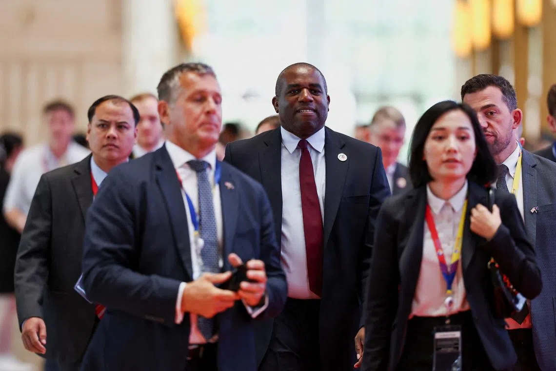 Britain's Foreign Secretary David Lammy attends the 57th ASEAN Foreign Ministers' Meeting at National Convention Center, in Vientiane, Laos, July 26, 2024. REUTERS/Chalinee Thirasupa