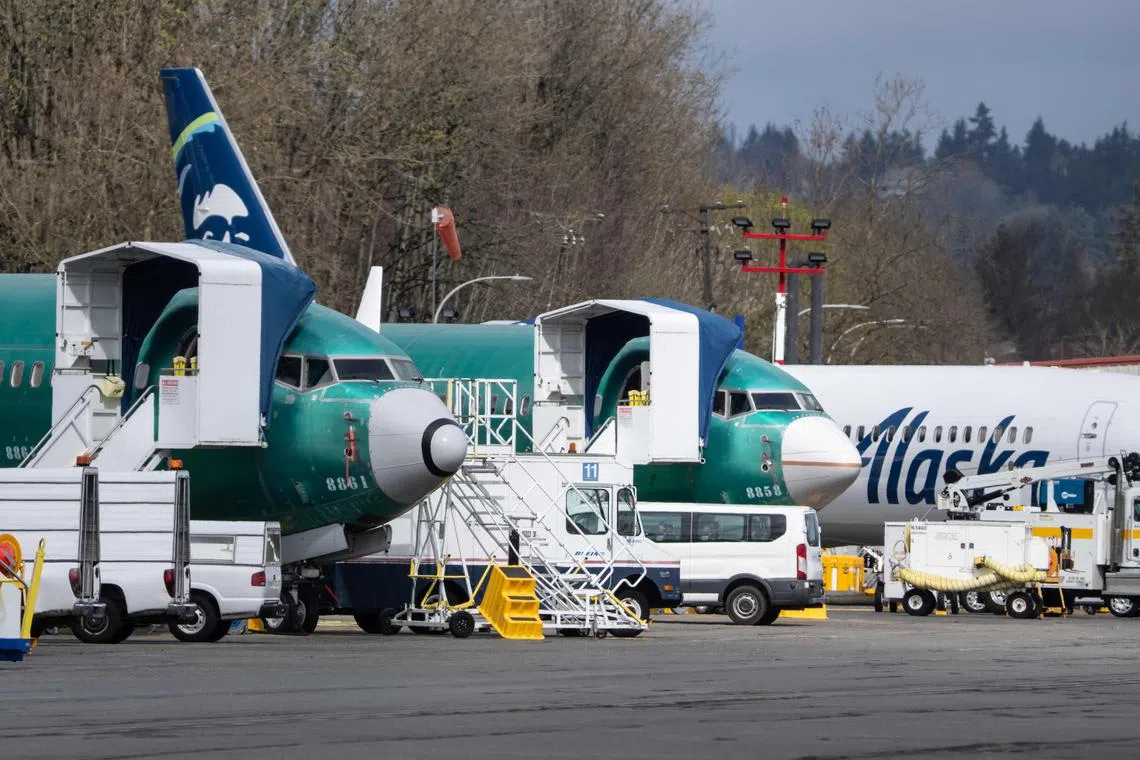 US regulators have put curbs on Boeing's production, and deliveries fell by half in March