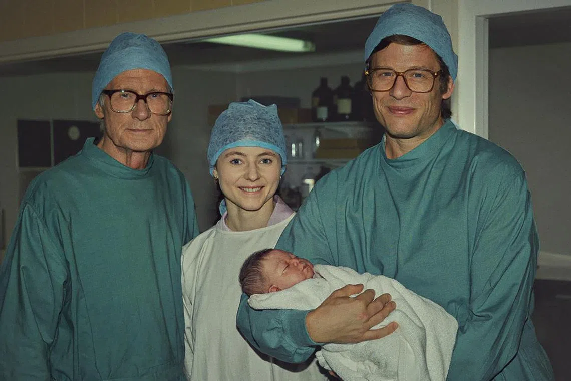 (From left) Bill Nighy, Thomasin McKenzie and James Norton in Joy.