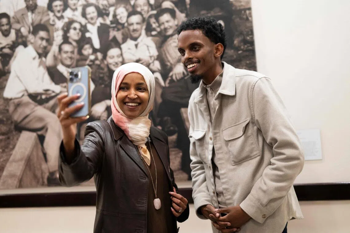 Democratic congresswoman Ilhan Omar (left) who is originally from Somalia defended herself against President Trump.