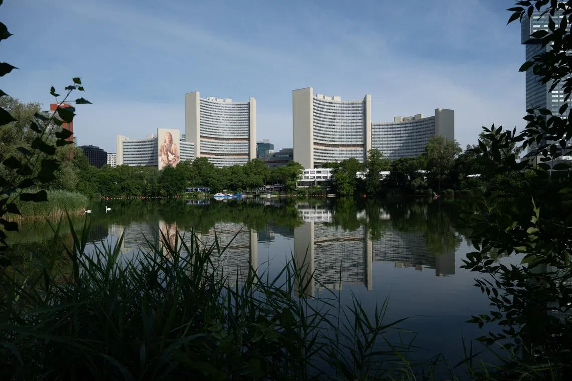 FILE PHOTO: General view of the IAEA headquarters in Vienna, Austria, June 23, 2025. REUTERS/Elisabeth Mandl/File Photo