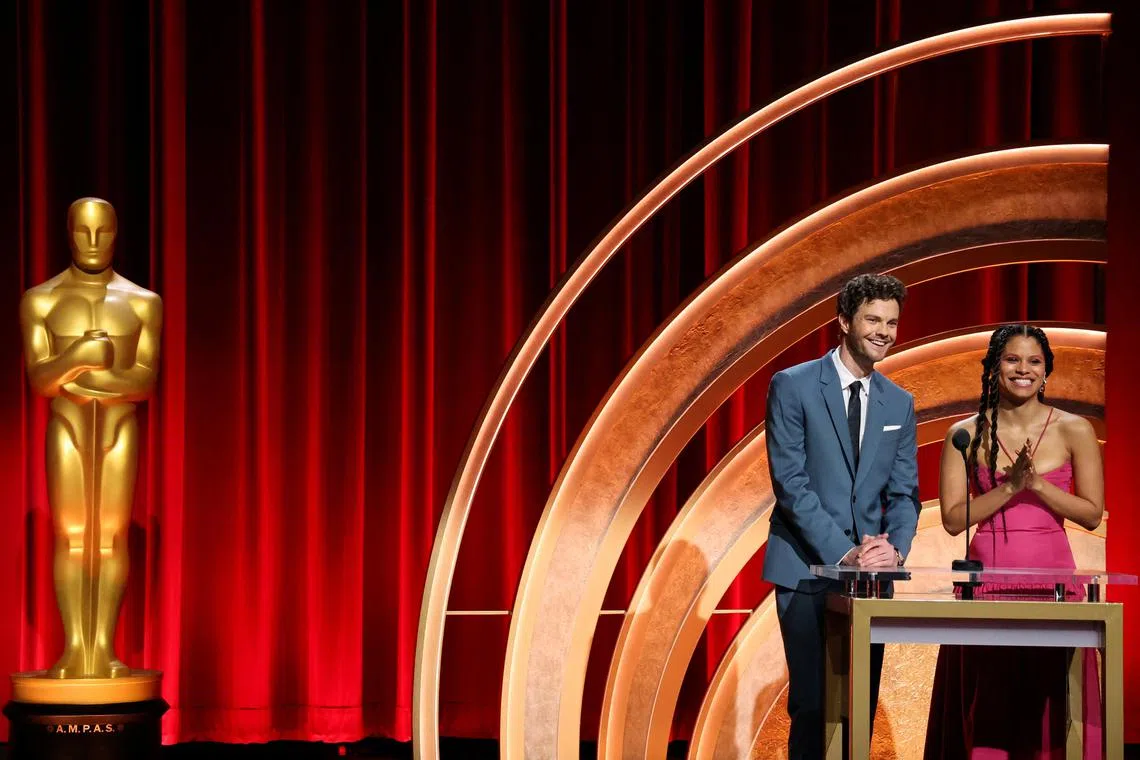 Actors Zazie Beetz and Jack Quaid host the announcement of the Oscar nominations.   