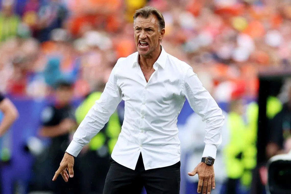 Soccer Football - FIFA World Cup 2026 - Group F - Tunisia v Netherlands - Kansas City Stadium, Kansas City, Missouri, U.S. - June 25, 2026 Tunisia coach Herve Renard reacts REUTERS/Siphiwe Sibeko