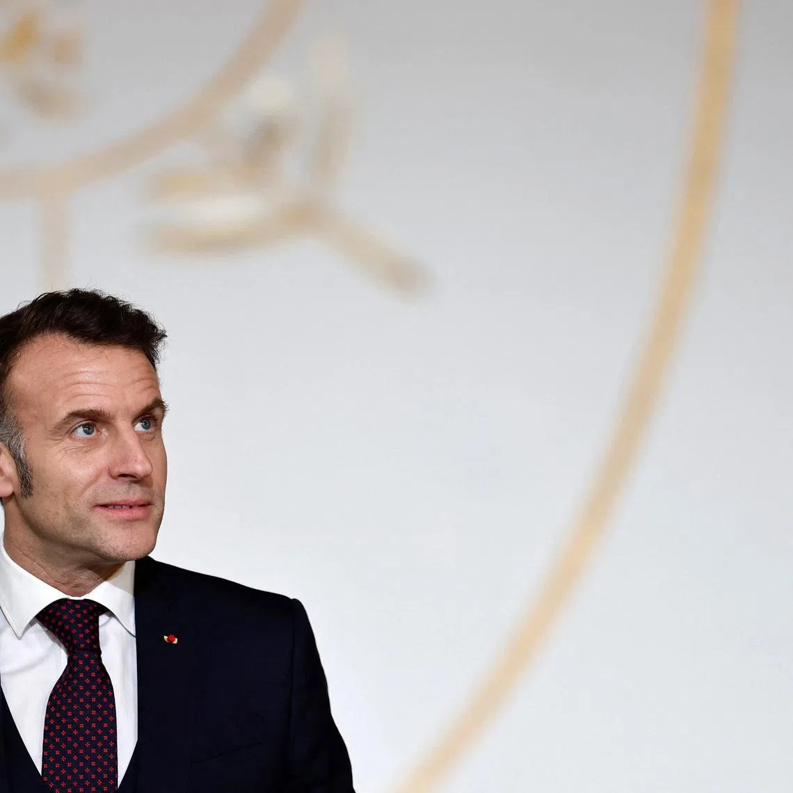 French President Emmanuel Macron reacts as he delivers a speech during a meeting with students from the \"Prepas Talents du service public\" as part of a program that aims to give every young person an opportunity to join the civil service, at the Elysee Palace in Paris, France, February 6, 2026. REUTERS/Benoit Tessier/Pool/File Photo