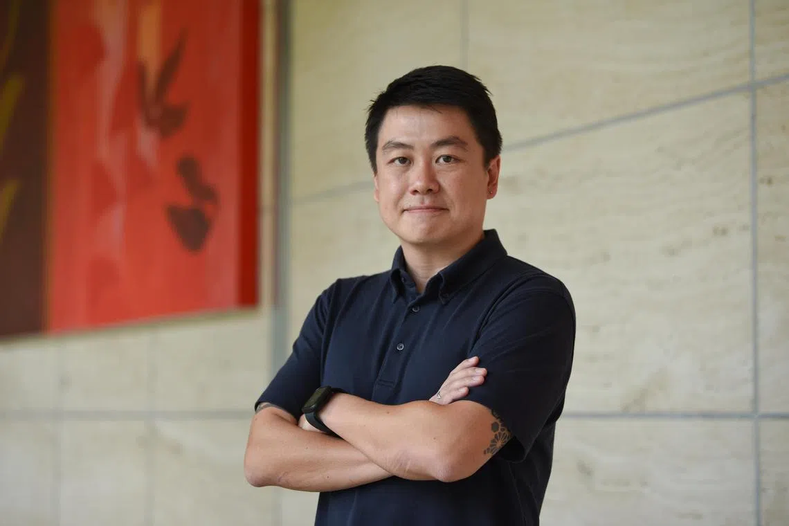 ST20240402_202402396579/dgbai02/Heng Yi-Hsin/Deepanraj Ganesan

Profile of Geylang International Football Club General Manager and Former Valencia CF General Director Sean Bai at SPH News Centre on April 2, 2024. 

ST PHOTO: HENG YI-HSIN