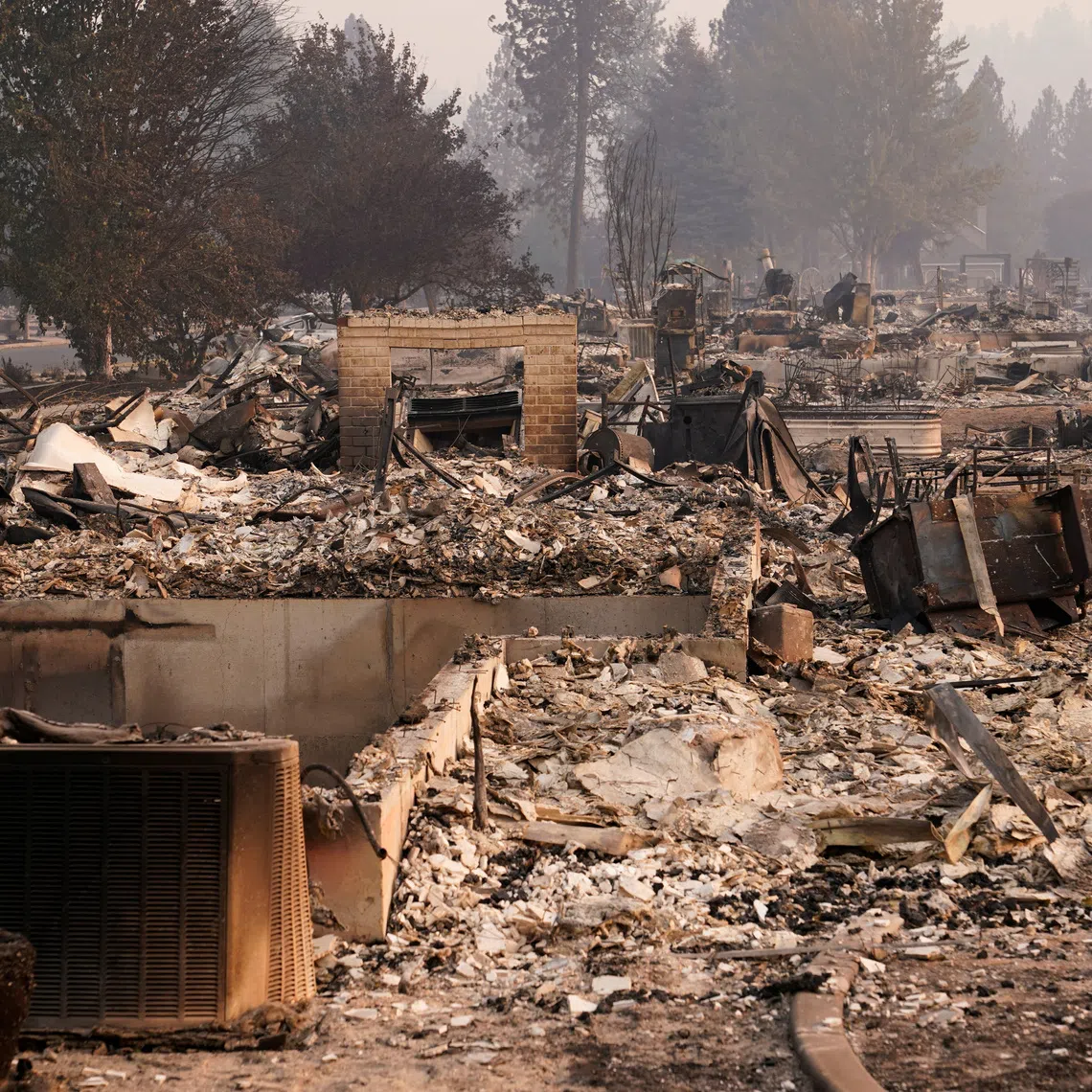 An area burned by the Old Trails Fire wildfire, in Spokane, Washington, on Aug 4.