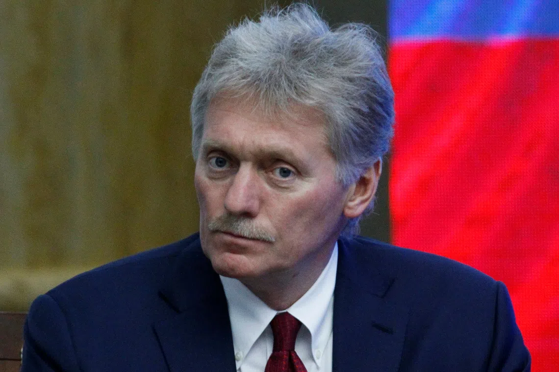 Kremlin spokesman Dmitry Peskov attends Russian-Kyrgyz talks in Bishkek, Kyrgyzstan October 12, 2023. REUTERS/Vladimir Pirogov