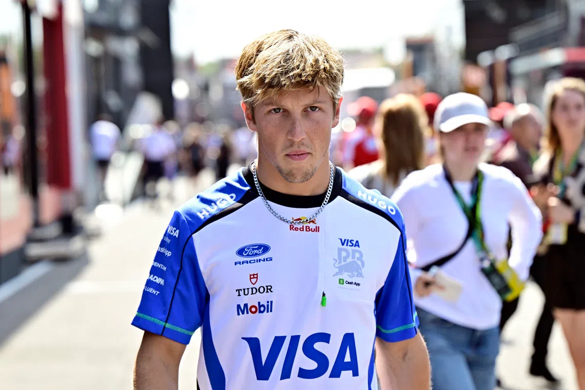 Racing Bulls’ Liam Lawson arrives ahead of the Dutch Grand Prix this weekend.