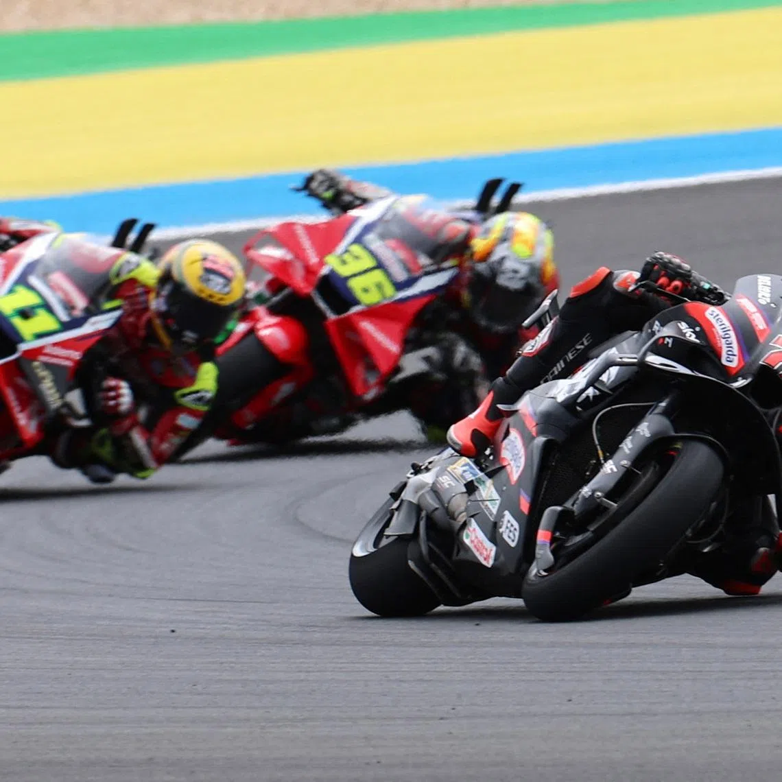 MotoGP - Brazil Grand Prix - Autodromo Internacional Ayrton Senna, Goiania, Brazil - March 21, 2026 Aprilia Racing's Marco Bezzecchi during qualifying REUTERS/Adriano Machado