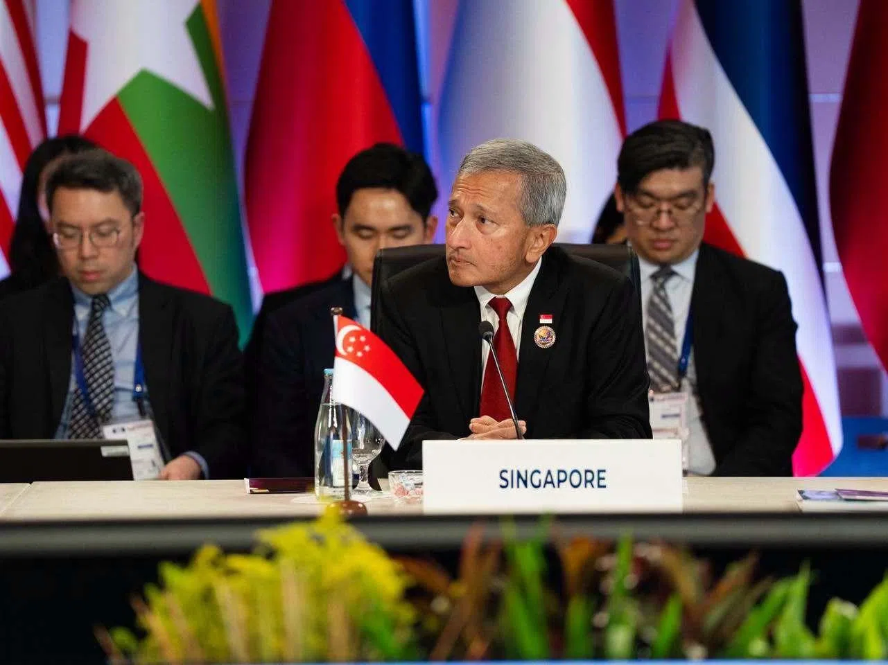 Foreign Minister Vivian Balakrishnan at the ASEAN post-ministerial conference with the UK in Manila on July 22.