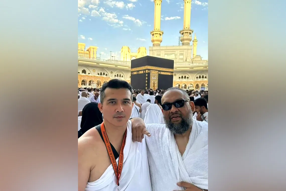 Aaron Aziz (left) and Sheikh Haikel went on the umrah, a minor pilgrimage to Mecca, Saudi Arabia, together in 2025.