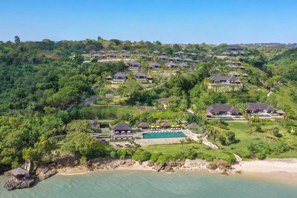Raffles Bali, which opened in 2020, comprises 32 villas set in 8ha of land in Jimbaran Bay.