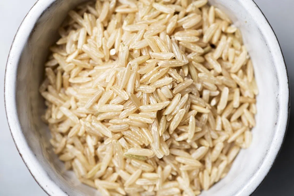 A new study found that people are not getting enough whole grains such as brown rice (pictured).