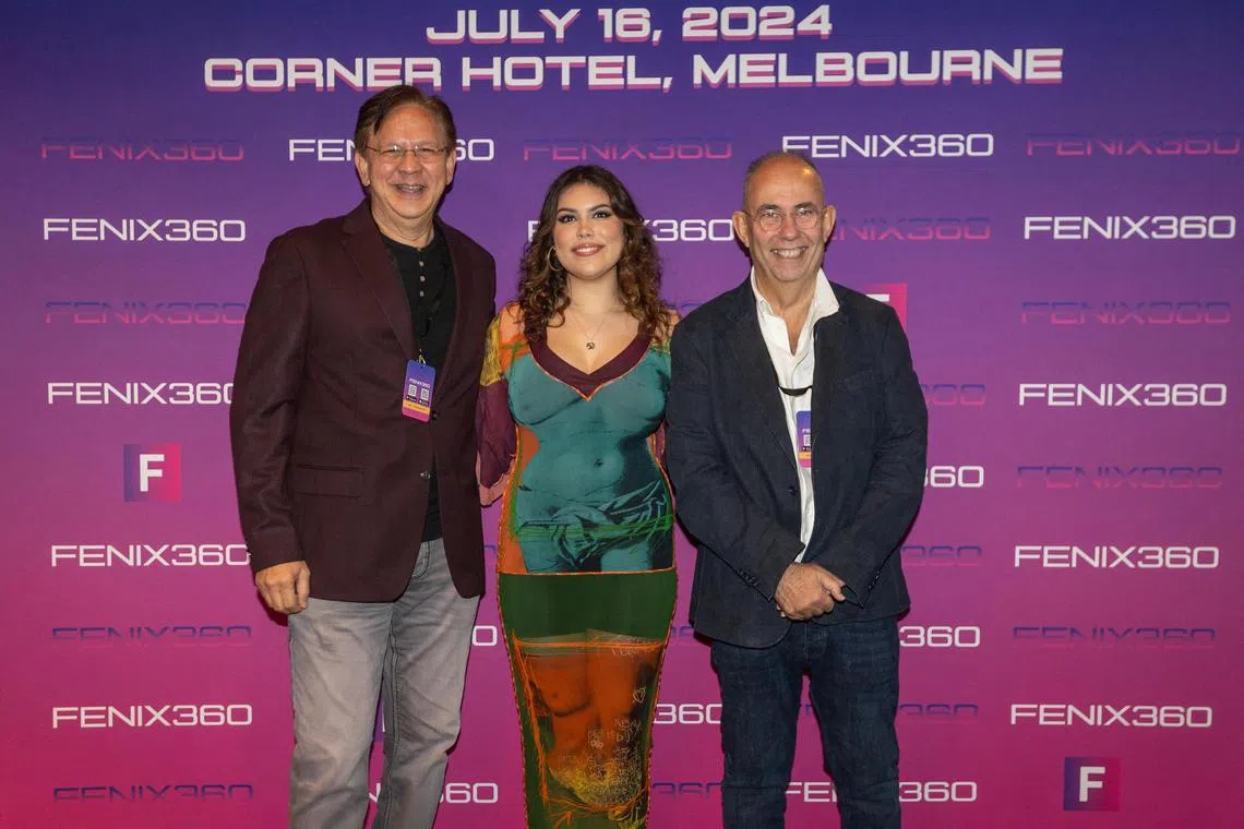 From left to right: Fenix360 chief executive officer, Asia, Mr Sandy Monteiro, Australian singer Gypsy Lee and founder and global chief executive officer Mr Allan Klepfisz.