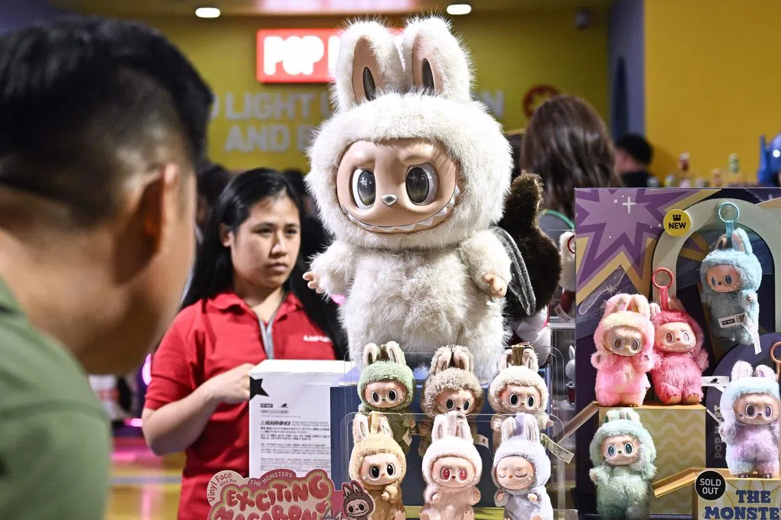 The plush toys, resembling a rabbit-like monster, have surged in popularity after endorsements from celebrities such as Rihanna and Dua Lipa.