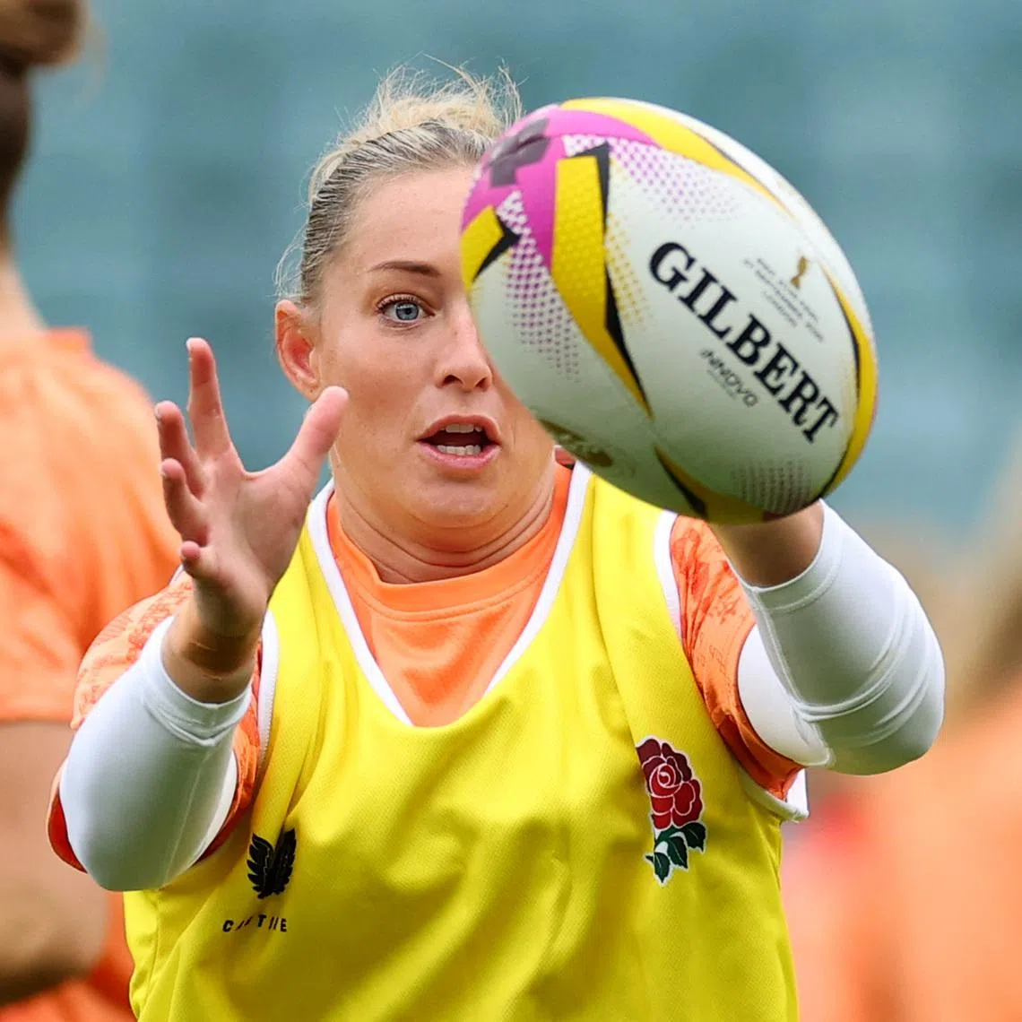 Rugby Union - Women's World Cup 2025 - Final - England Training - Allianz Stadium, Twickenham, London, Britain - September 26, 2025  England's Natasha Hunt during training Action Images via Reuters/Andrew Boyers/File Photo
