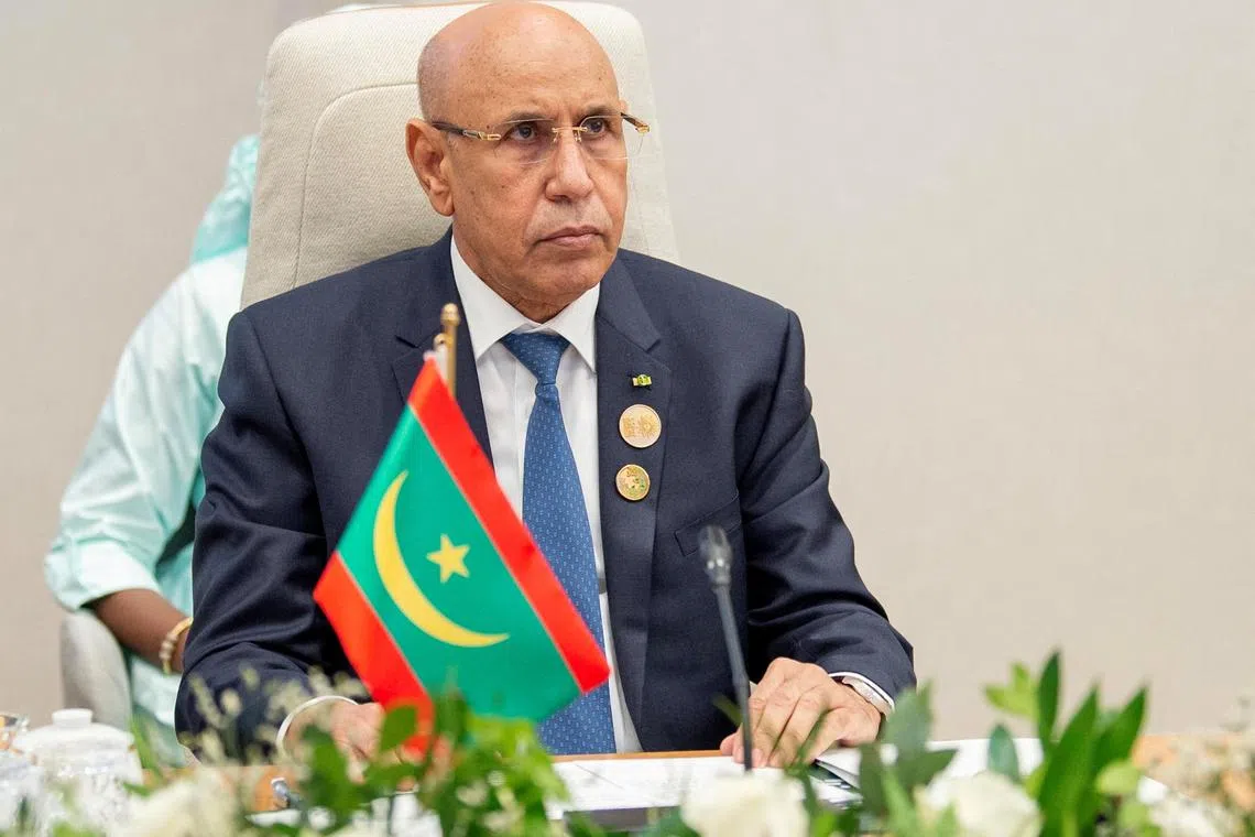 Mauritania's President Mohamed Ould El-Ghazouani attends the second edition of the summit of the Green Middle East Initiative, held on the sidelines of the COP27 climate conference at Sharm el-Sheikh, in Egypt, November 7, 2022. Bandar Algaloud/Courtesy of Saudi Royal Court/Handout via REUTERS/File Photo