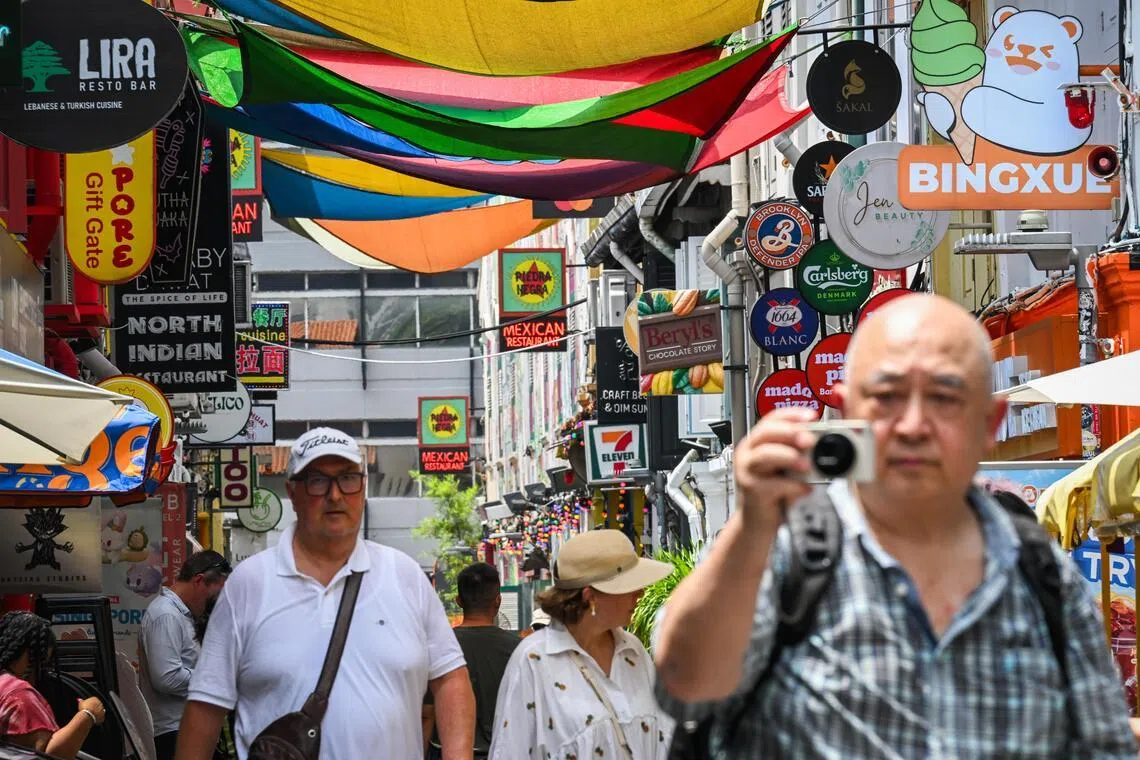 Various stores and shops at Haji Lane on April 10, 2026.