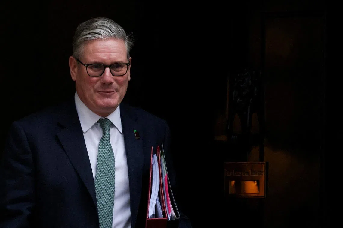 FILE PHOTO: British Prime Minister Keir Starmer leaves 10 Downing Street in London, Britain, November 12, 2025. REUTERS/Phil Noble/File Photo