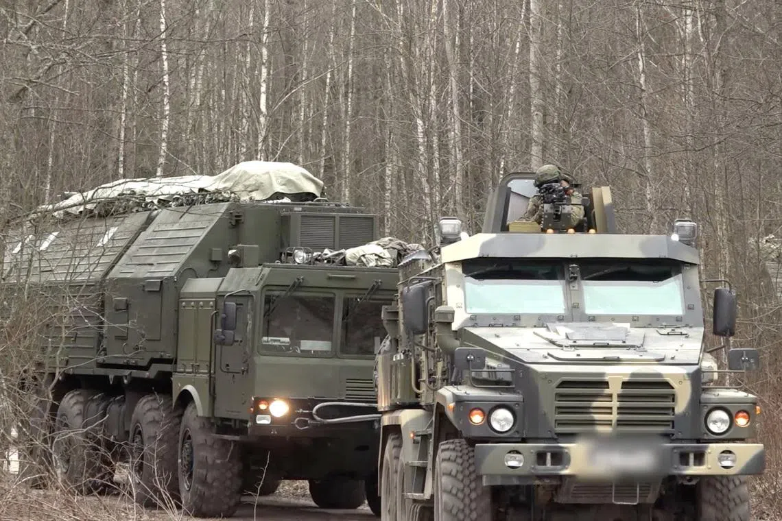 FILE PHOTO: Service members take part in what Russian Defence Ministry says is the deployment of the Russian nuclear-capable hypersonic Oreshnik missile system in Belarus, at an unidetified location in this still image from video released December 30, 2025. Russian Defence Ministry/Handout via REUTERS/File Photo