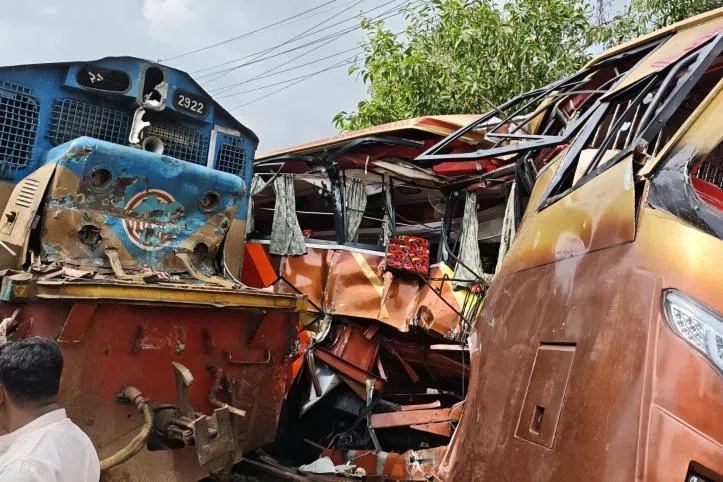 12 killed in Bangladesh as train hits bus at unmanned crossing