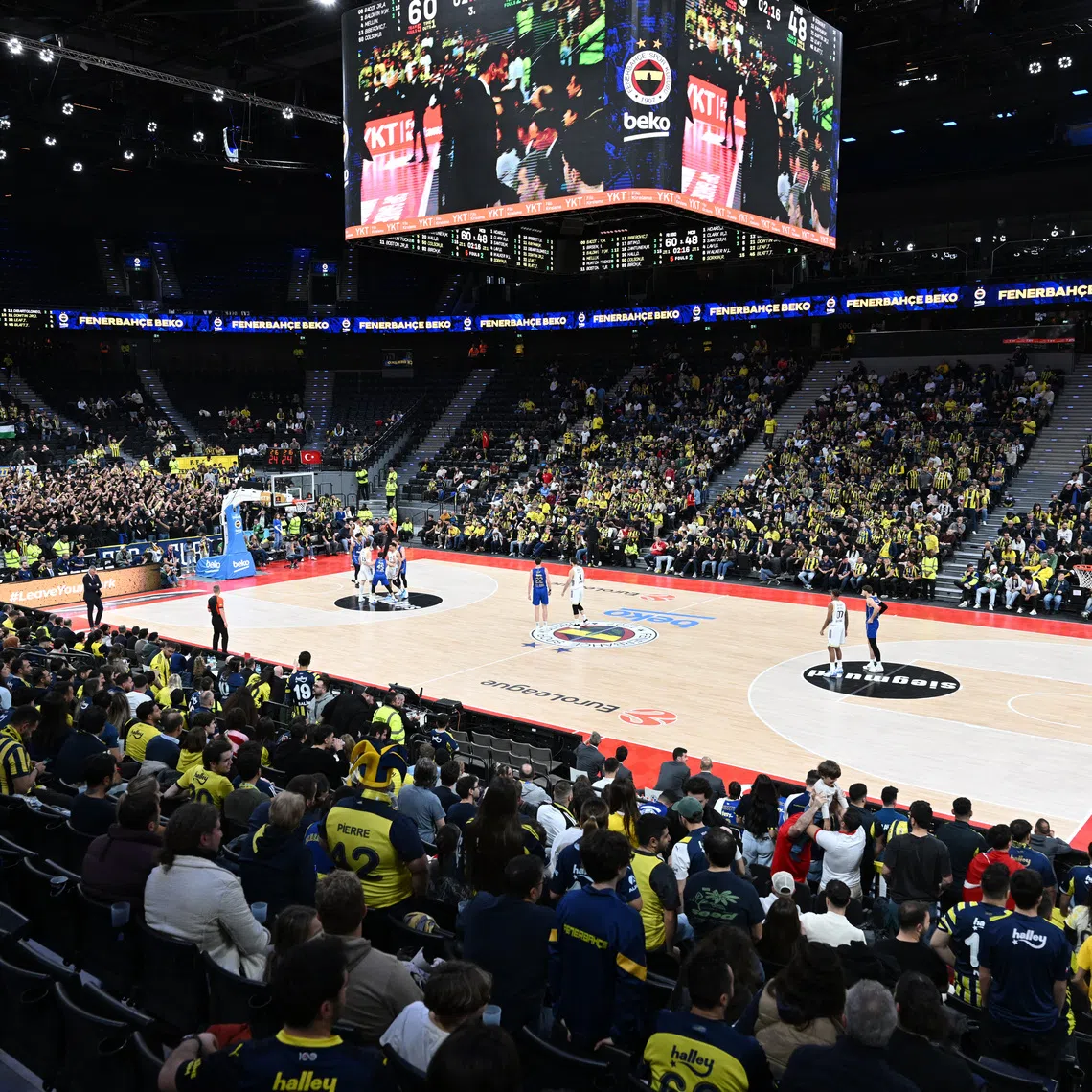 FILE PHOTO: Basketball - EuroLeague - Fenerbahce v Maccabi Tel Aviv - SAP Garden, Munich, Germany - November 11, 2025 General view during the match REUTERS/Angelika Warmuth/File Photo