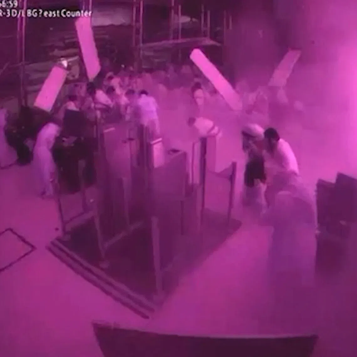 The moment the King Khalid International Airport in Riyadh was hit by a Houthi strike on Oct 10, captured in a screengrab taken from CCTV footage.