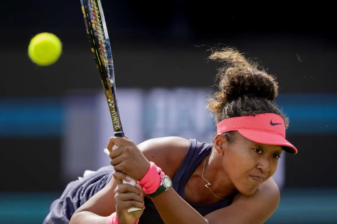 Japan's Naomi Osaka in action against Suzan Lamens of the Netherlands.