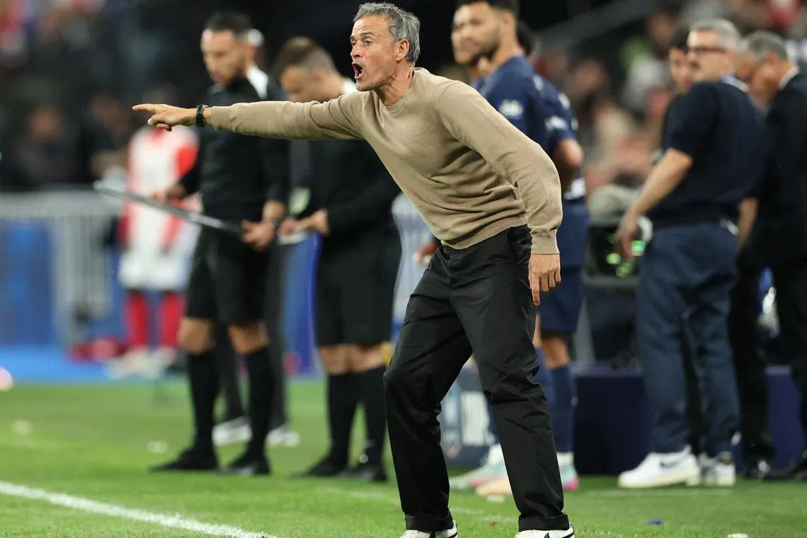 FILE PHOTO: Soccer Football - Coupe de France - Final - Paris St Germain v Stade de Reims - Stade de France, Saint-Denis, France - May 24, 2025 Paris St Germain coach Luis Enrique REUTERS/Denis Balibouse/File Photo