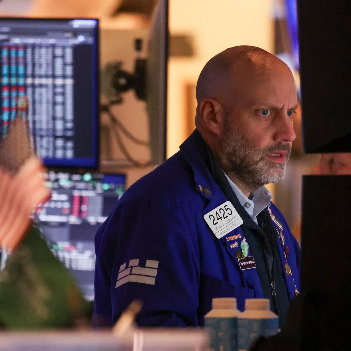 Traders working on the floor of the New York Stock Exchange, in New York City.