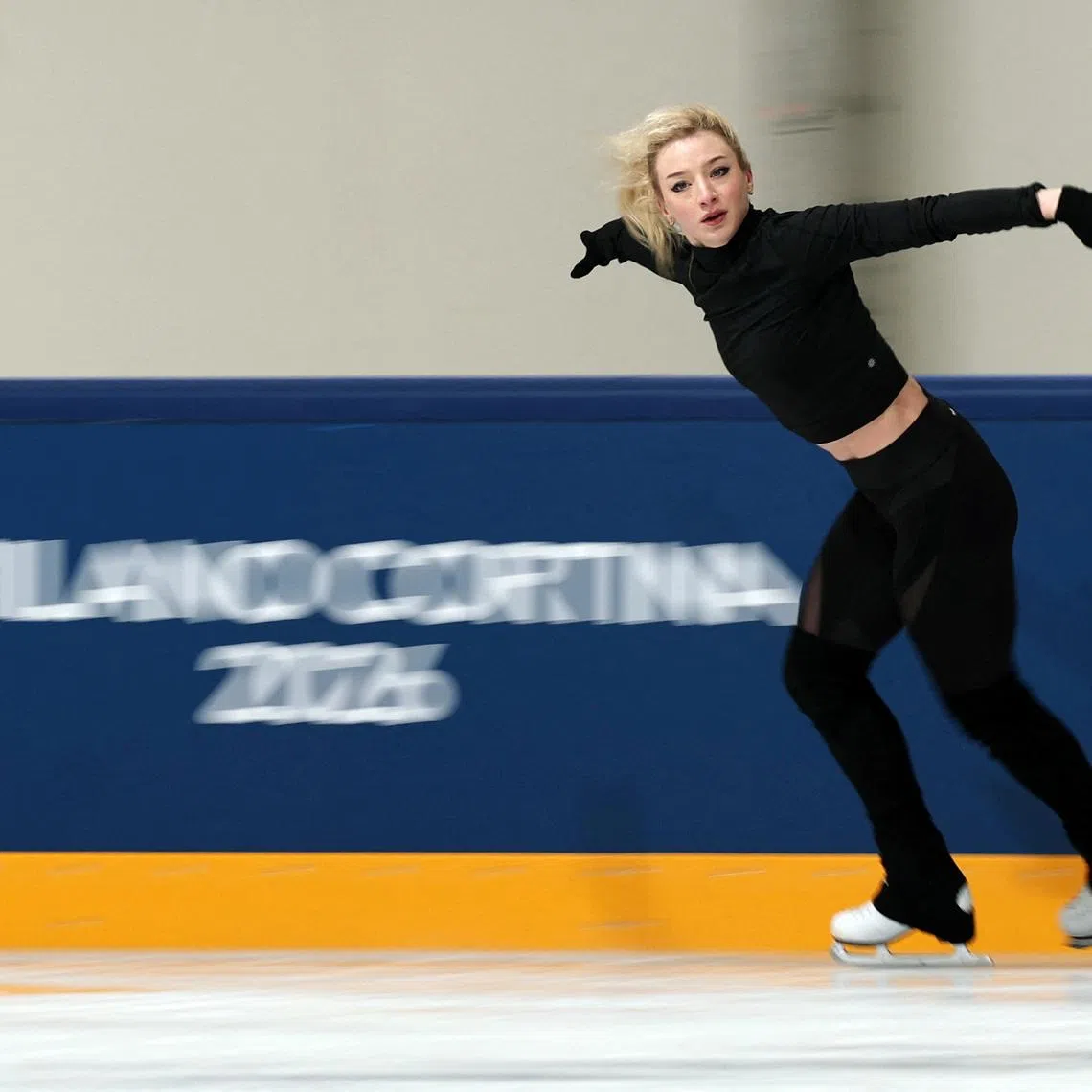 Milano Cortina 2026 Olympics - Figure Skating - Various Training Sessions - Milano Ice Skating Arena, Milan, Italy - February 05, 2026 Amber Glenn of United States during training REUTERS/Amanda Perobelli