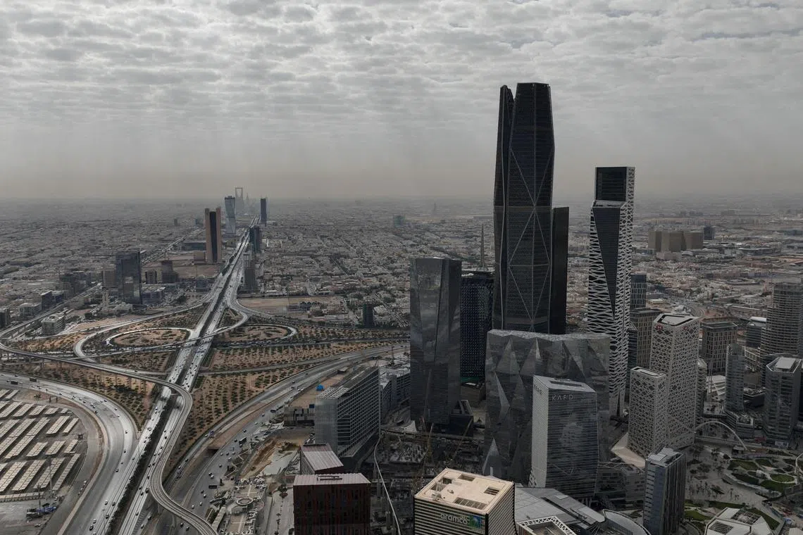 FILE PHOTO: A drone view shows cityscape in Riyadh, Saudi Arabia - December 1, 2024 REUTERS/Mohammed Benmansour/File Photo