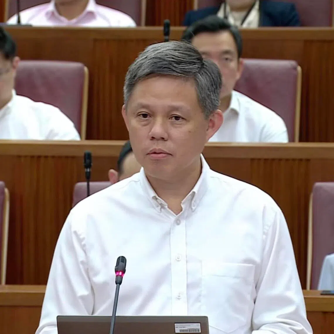 Minister for Defence Chan Chun Sing speaking in Parliament on Sept 10 after MPs debated the ministerial statements on the Government’s response to the 2026 review of salaries for political appointment holders and MPs.