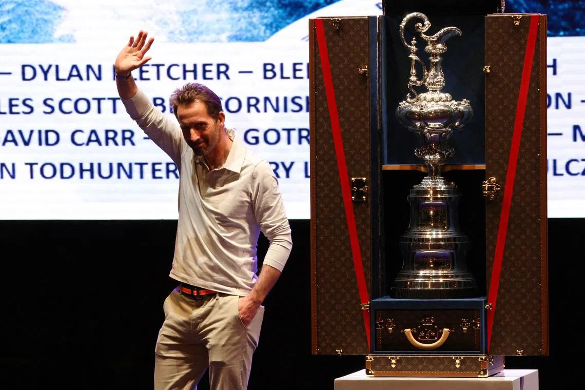 FILE PHOTO: Sailing - 37th America's Cup - New Zealand v Britain - Barcelona, Spain - October 19, 2024  Ineos Britannia's Ben Ainslie is seen on the podium during the trophy ceremony after the 37th America's Cup REUTERS/Nacho Doce/File Photo