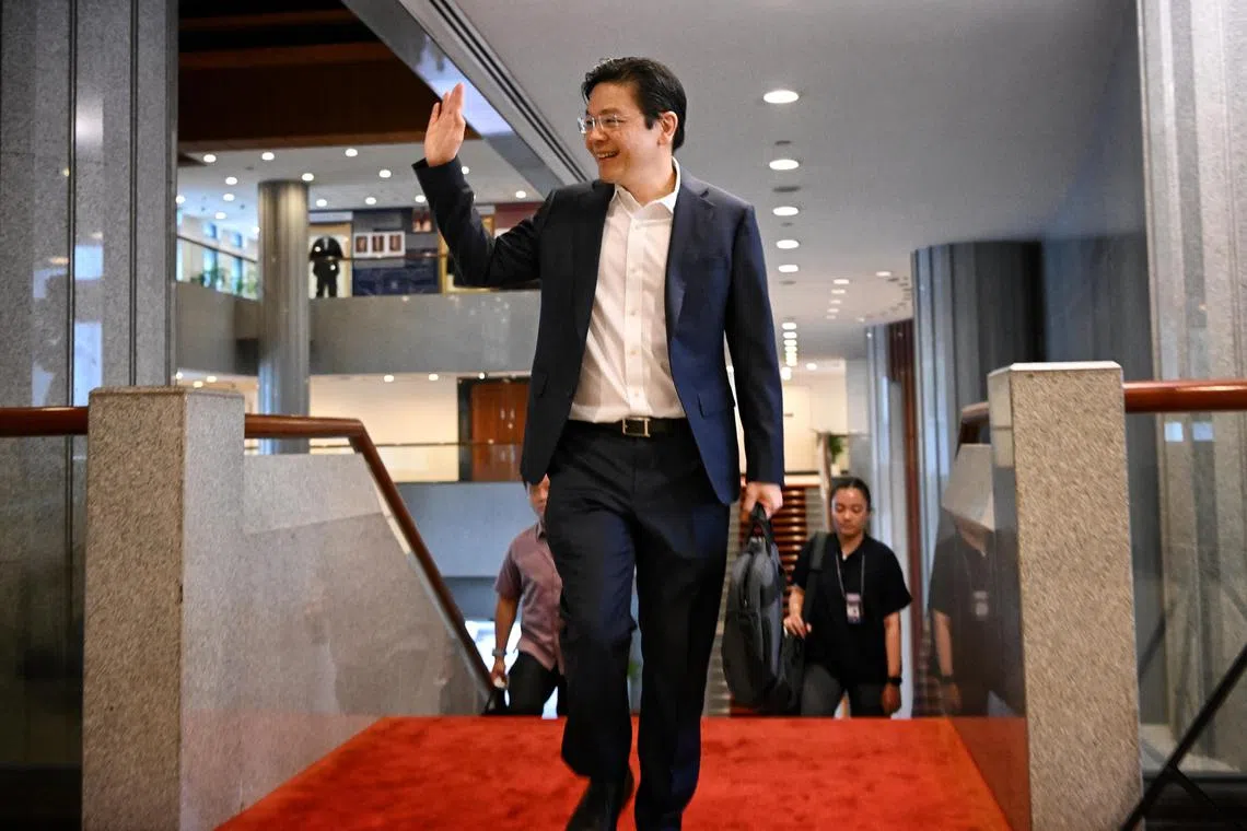 ST20230214_202354570242 Kua Chee Siong/ pixbudget/ 
Arrival of Mr Lawrence Wong, Minister for Finance at the Parliament House to deliver his Budget Statement speech for Budget Day 2023 on Feb 14,  2023.