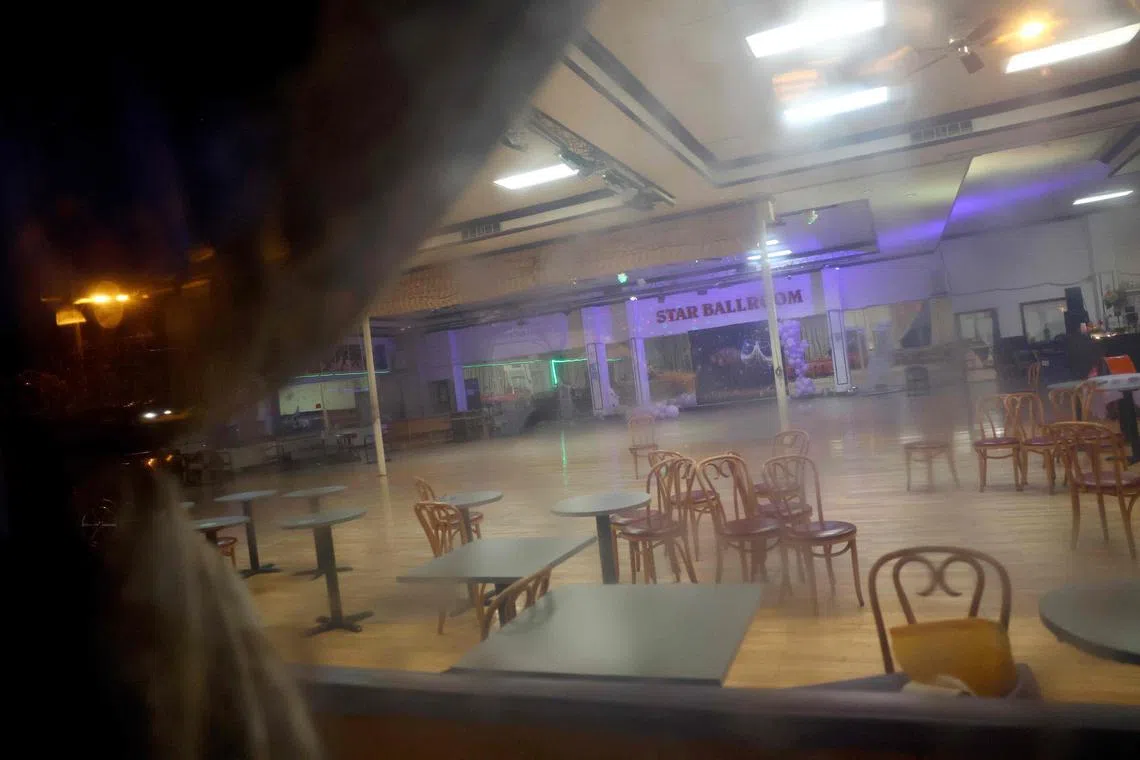 A view through a window into the Star Ballroom Dance Studio where a deadly mass shooting took place on Jan 23, 2023, in Monterey Park, California.  