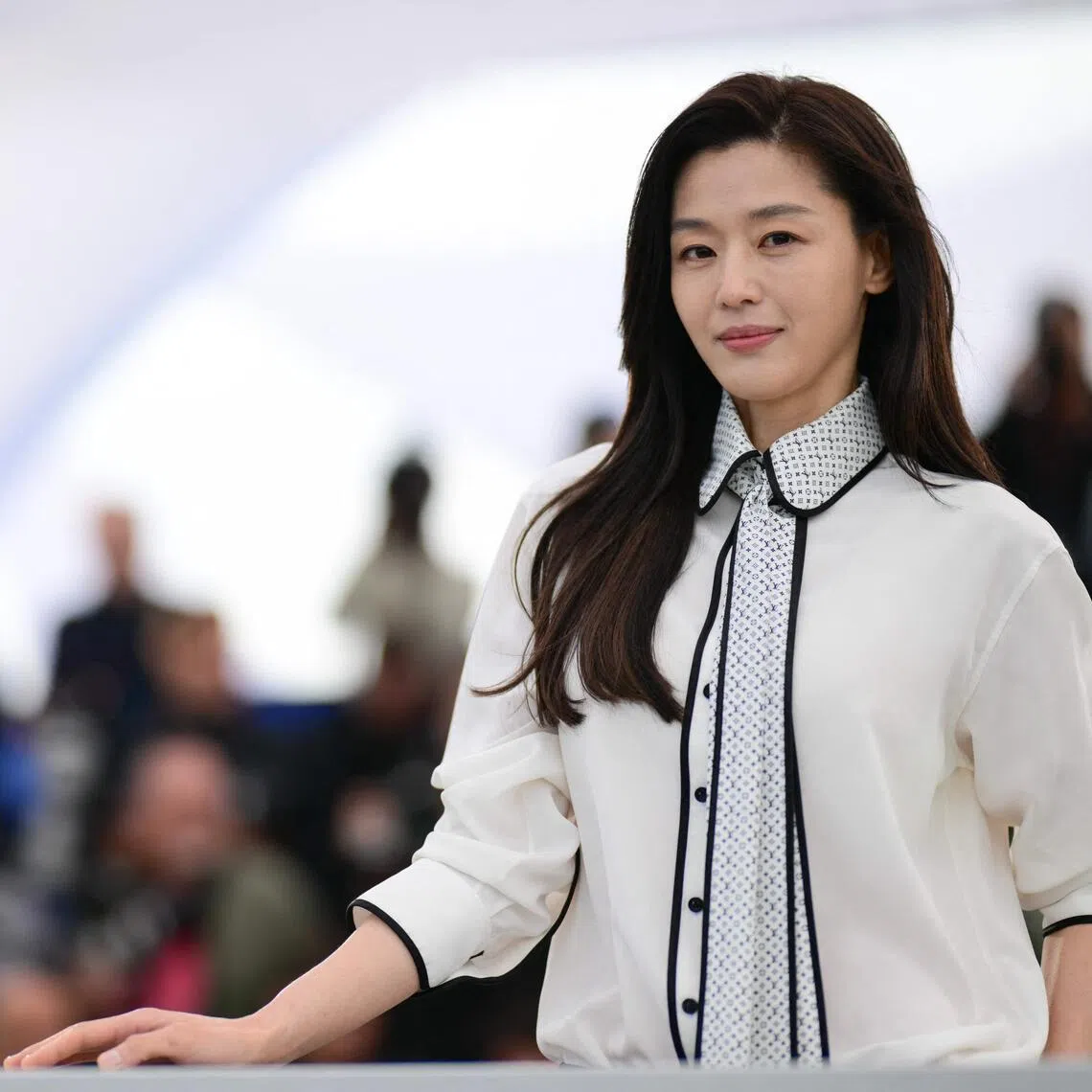 South Korean actress Gianna Jun Ji-hyun at the photocall of Colony at the Cannes Film Festival in Cannes, southern France on May 15. 