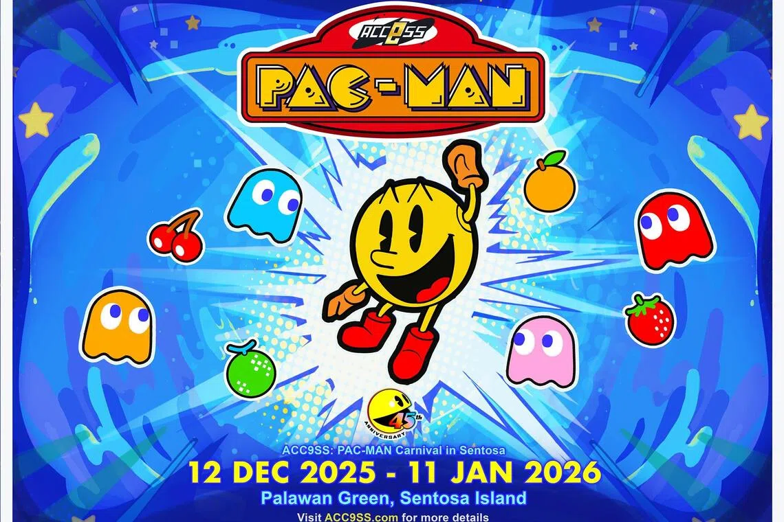 pacman30 - ACC9SS: Pac-Man Carnival In Sentosa will run from Dec 12 to Jan 11 at Palawan Green in Sentosa.

Credit: APEX INFINITE ENTERTAINMENT GLOBAL