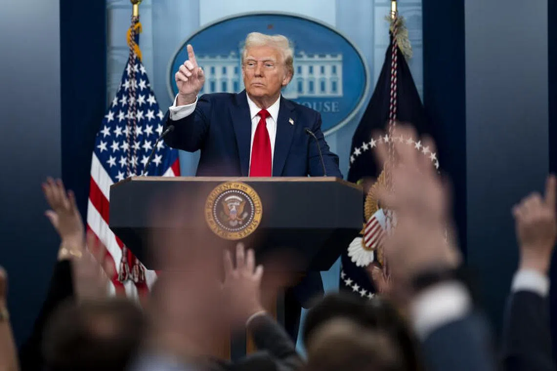 President Donald Trump takes questions from reporters in the briefing room at the White House in Washington, Jan. 30, 2025. President Trump has promised a “colorblind and merit-based” society, while also equating diversity with incompetence. (Doug Mills/The New York Times)