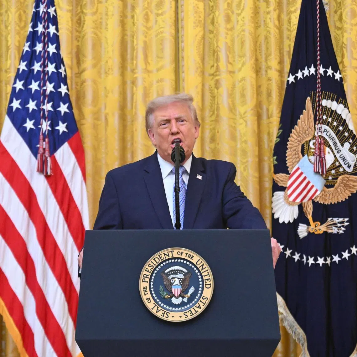 US President Donald Trump delivering a primetime address to the nation on July 16.
