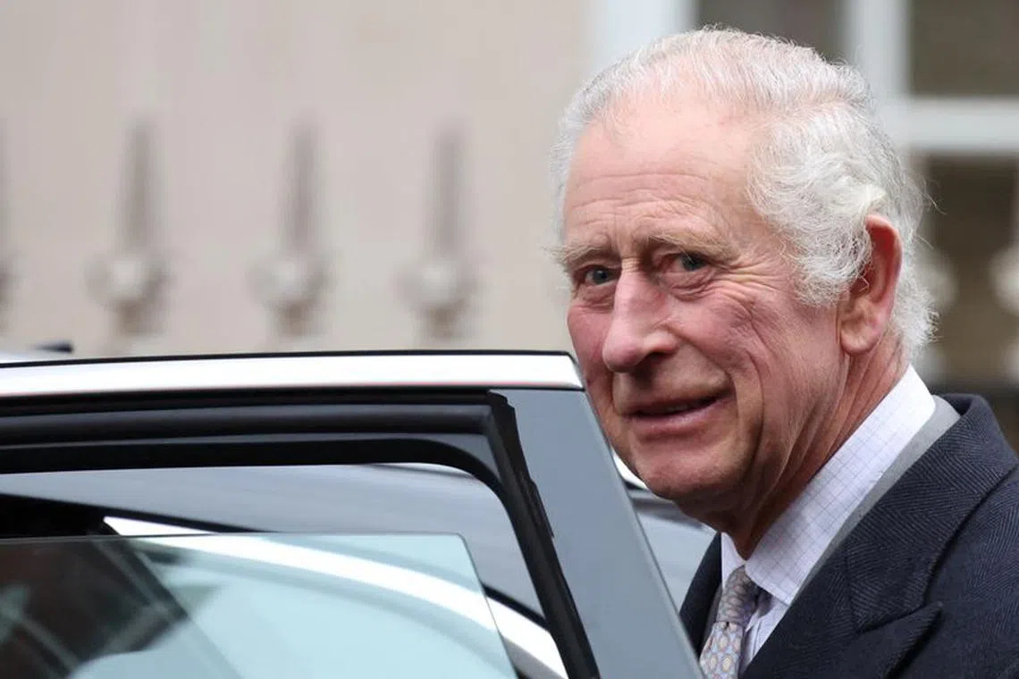 Britain's King Charles leaves the London Clinic after receiving treatment for an enlarged prostate in London, Britain January 29, 2024. REUTERS/Hannah McKay