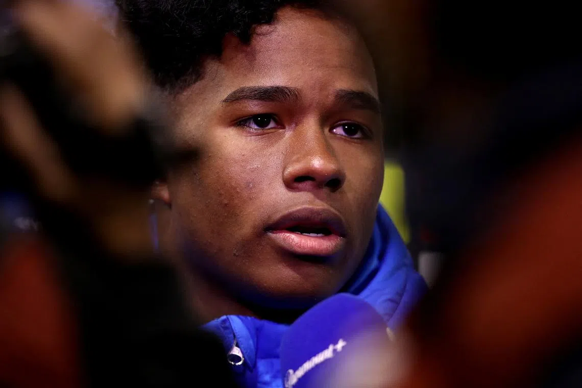 FILE PHOTO: Soccer Football - Copa Libertadores -  Group F - Palmeiras v San Lorenzo - Allianz Parque, Sao Paulo, Brazil - May 30, 2024 Palmeiras' Endrick speaks after playing his last match with Palmeiras REUTERS/Carla Carniel/File Photo