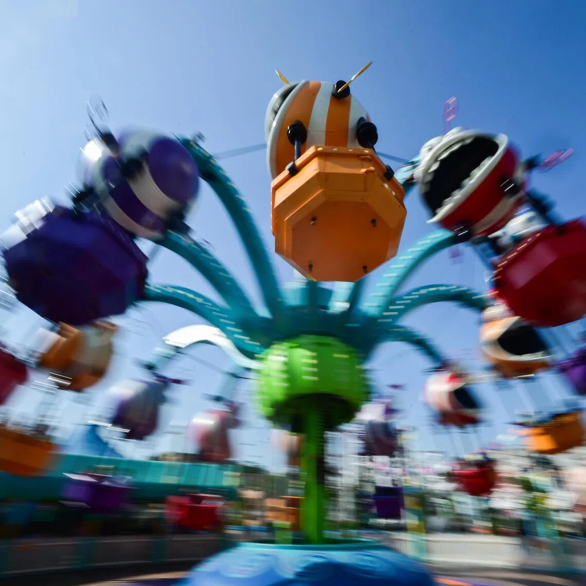 ST20250214_202590000559 edminion Azmi Athni/Eddino Abdul Hadi// The Silly Swirly ride at Minion Land, the new attraction at Universal Studios Singapore, Resorts World Sentosa, on Feb 14, 2025. ST PHOTO: AZMI ATHNI