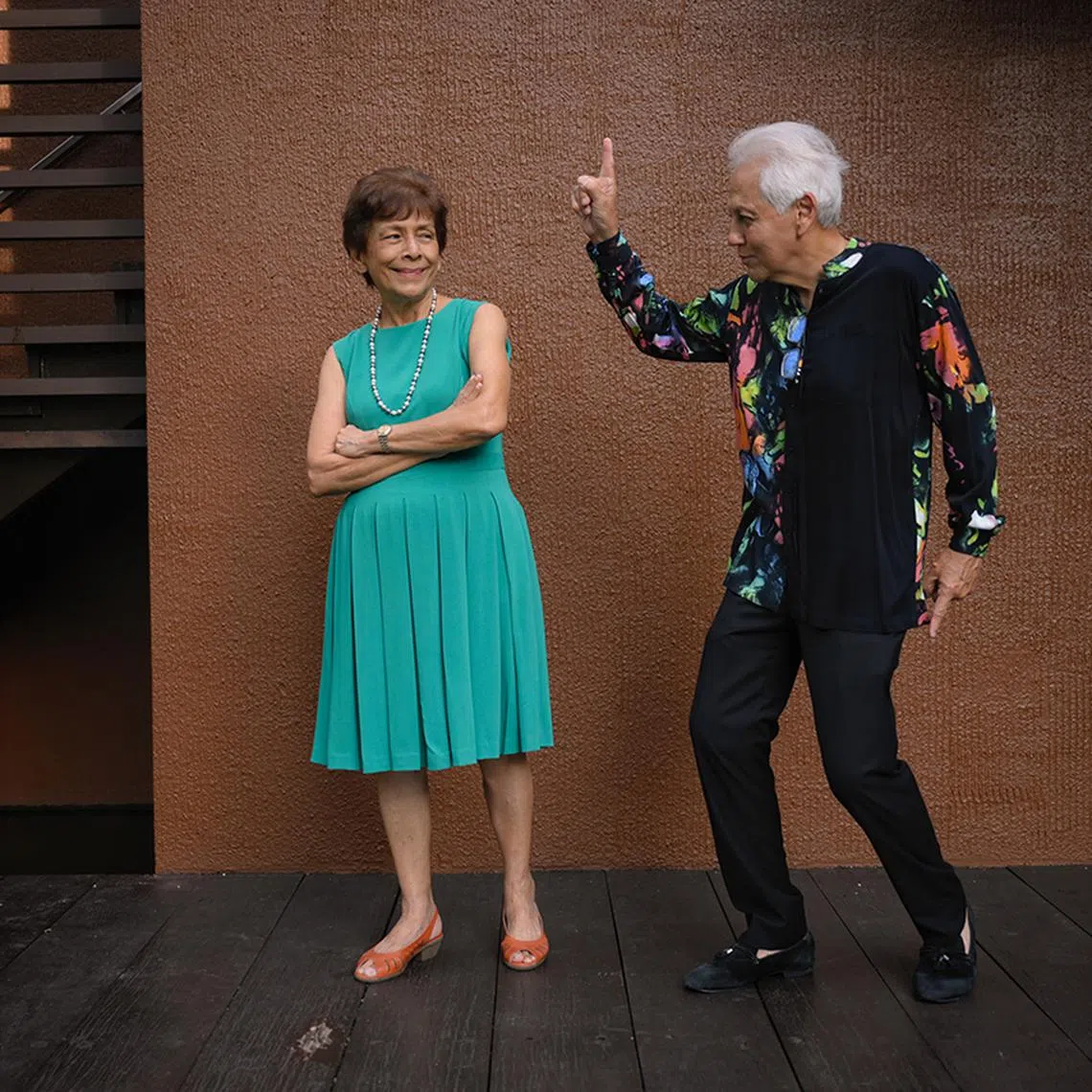 Married couple Clarke Farleigh Vincent, 73, (right) and Clarke Jean Magdelene, 78, pictured on Feb 19, 2025. Mr Clarke busts some dance moves, akin to when the couple used to go to discos to dance back in the day. 