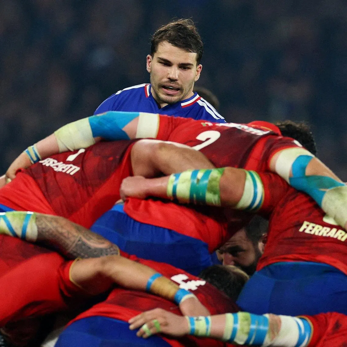 Rugby Union - Six Nations Championship - France v Italy - Stade Pierre-Mauroy, Villeneuve-d'Ascq, France - February 22, 2026 France's Antoine Dupont in action REUTERS/Manon Cruz