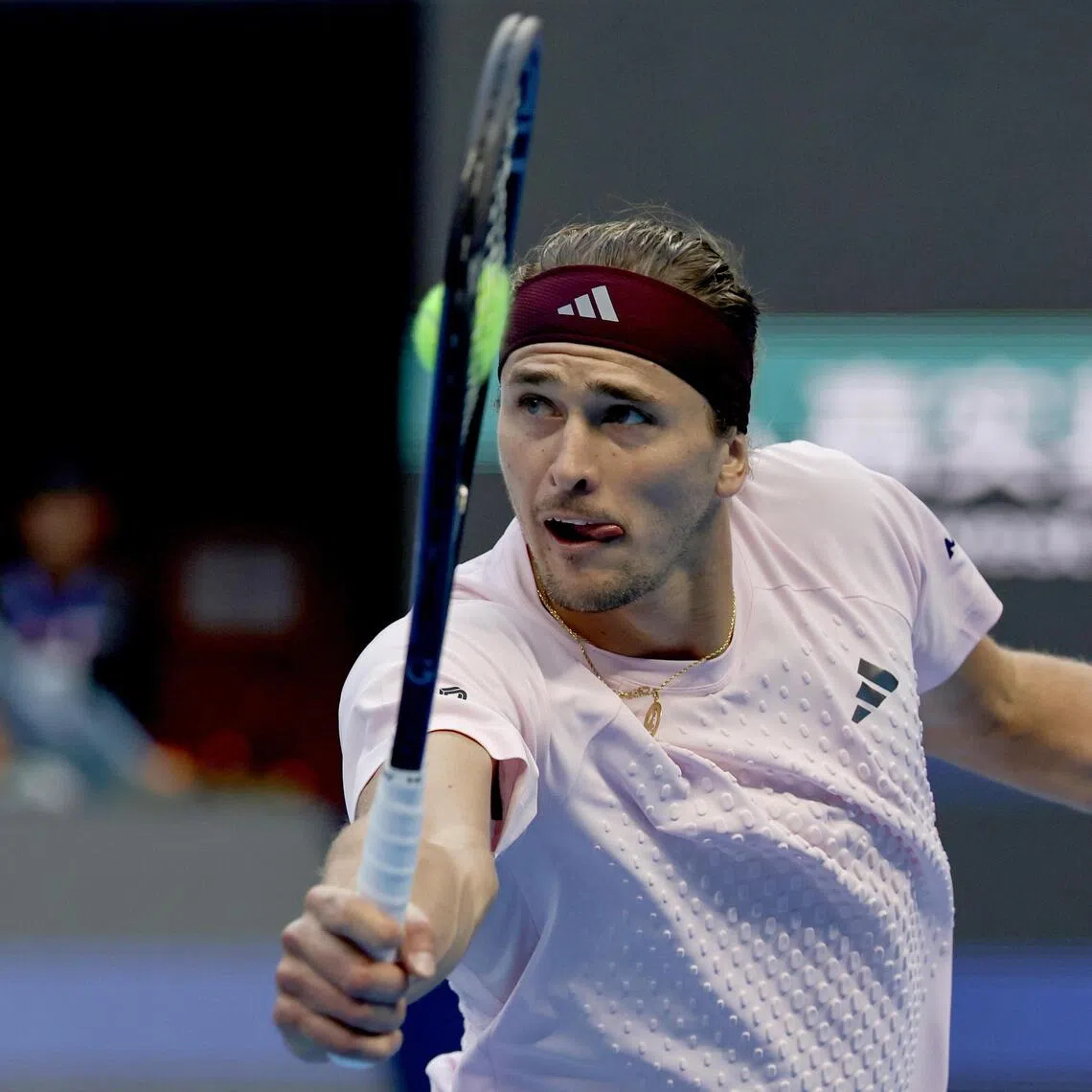Reigning French Open and US Open champion Alexander Zverev of Germany in action against Cameron Norrie of Britain during the China Open in Beijing on Oct 1.