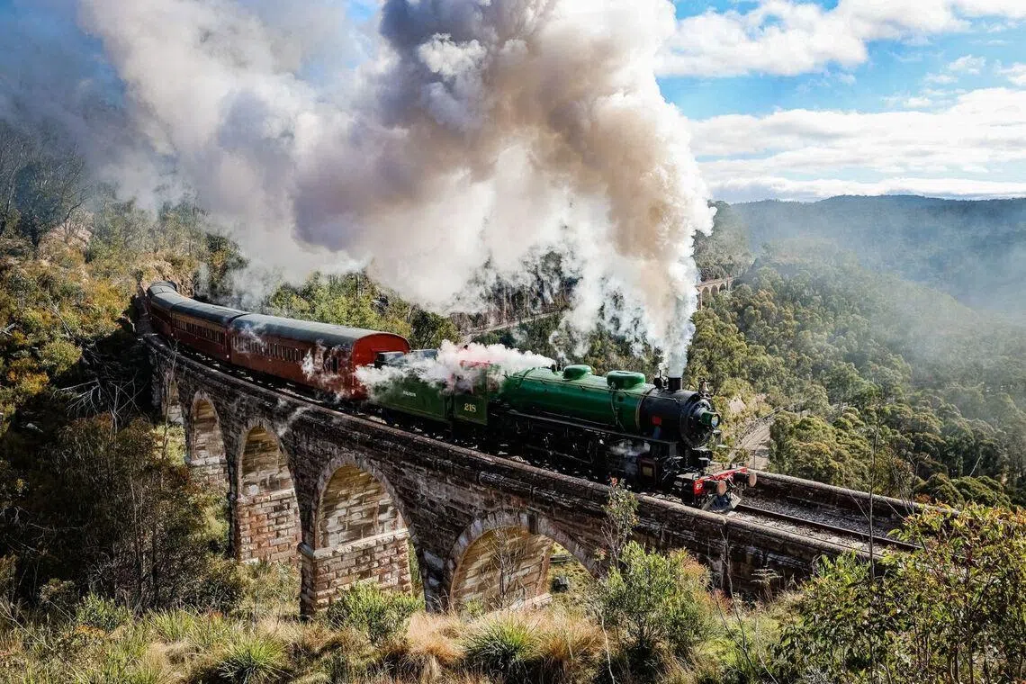 Zig Zag Railway winding through sandstone viaducts and mountain bushland