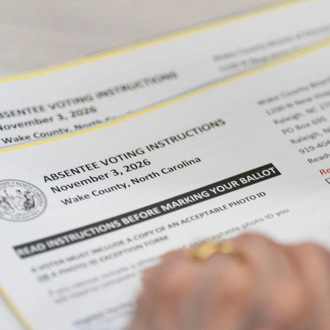 Mail-in ballots are prepared at the Wake County Board of Elections in Raleigh, North Carolina, on Sept 11.